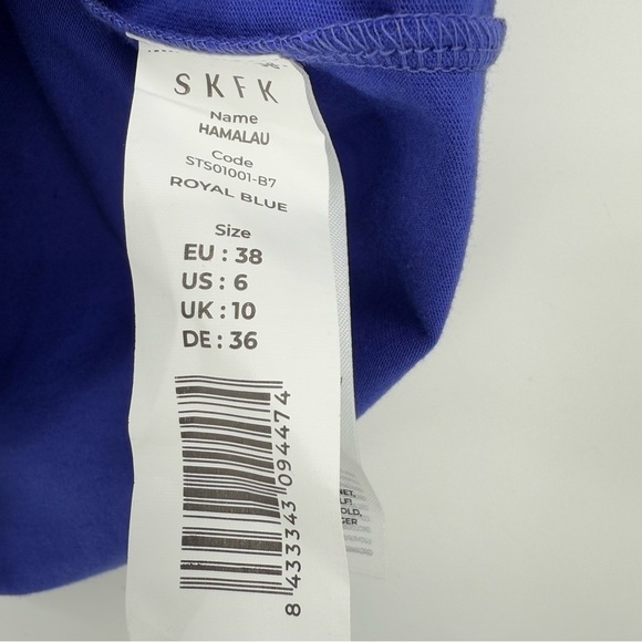 SKFK SkunkFunk HAMALAU BASIC Short Sleeve V-Neck TEE in Royal Blue US 6 - Picture 7 of 10